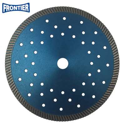 230*2.8/1.8*12*136T*22.23mm/48pcs cooling holes 9inch Hot Press turbo diamond saw blade for dry cutting beton